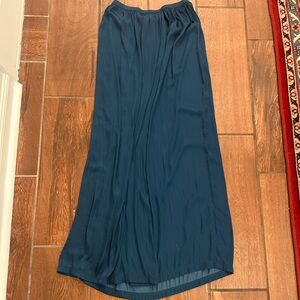 Monoprix femme size 36 L teal silky skirt